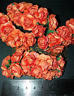Декоративні паперові квіти помаранчевий 1 пачка 12 пучків