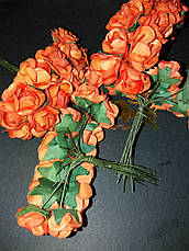 Декоративні паперові квіти помаранчевий-1 144 квітки, фото 4