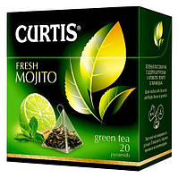 Чай Curtis Fresh Mojito зелений з лаймом, м'ятою й ароматом коктейлю "Мохіто" 20 пірамідок