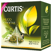 Чай Curtis Hugo Cocktail зелений із м'ятою, цедрою цитрусових і квітами бузини 20 пірамідок
