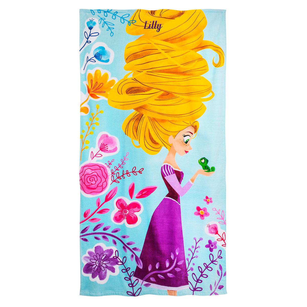 Дитячий махровий рушник Disney оригінал Принцеса Рапунцель Rapunzel Beach Towel — Personalizable