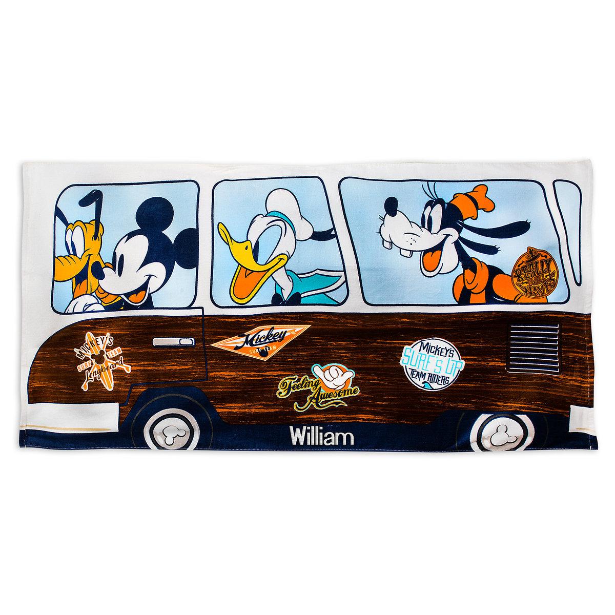 Дитячий махровий рушник Мікі Маус Mickey Mouse and Friends Beach Towel for Kids — Personalizable