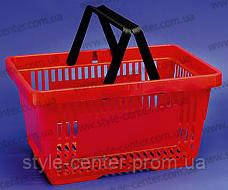 Корзина покупательская, 430х300х225 мм, красная, корзина для супермаркета, корзина для покупателя, пластиковая - фото 3 - id-p4548312