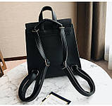 Рюкзак сумка (трансформер) міський жіночий з двома пряжками (блакитний), фото 6