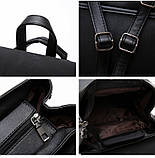 Рюкзак сумка (трансформер) міський жіночий з двома пряжками (блакитний), фото 7