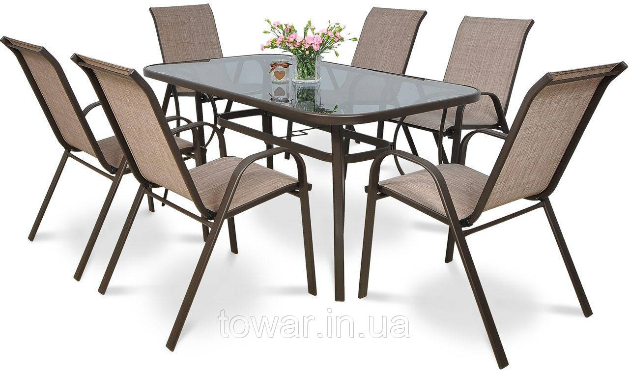 Набір садових меблів BOLOGNA 150/6 Brown