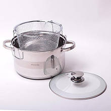 Набір посуду Kamille (каструля + друшляк) з нержавіючої сталі 3 предмета