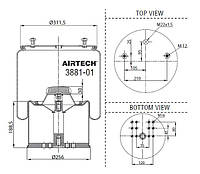 Пневморессора 881MB всборе со стаканом (сталь) ArvinMeritor MLF7066