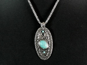 Кулон металевий із каменем, фото 1