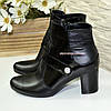 Жіночі черевики на невисоких підборах, натуральна шкіра лак, фото 4