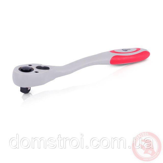 Ручка з хроповим механізмом на 72 зуби 1/2" вигнута Cr-v (Professional) INTERTOOL HT-2109