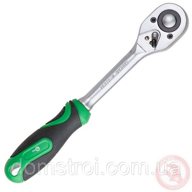 Тріскачкова ручка 72 зубці 1/4", Cr-V. INTERTOOL HT-2124