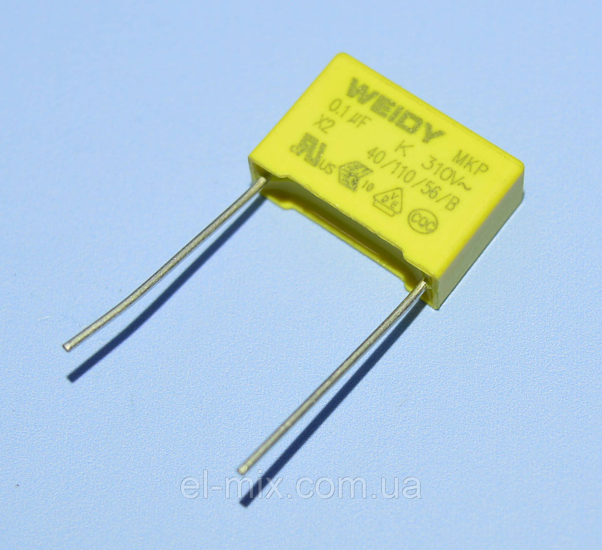 Конденсатор X2-MKP 0,1µF 275VAC 10% (15мм) Weidy