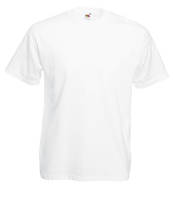 Белая футболка унисекс базовая однотонная Fruit of the Loom Valueweight T размер S