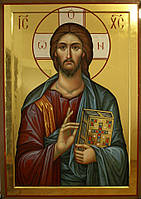 Золочення сусальним золотом ікон Ісуса Христа., фото 7