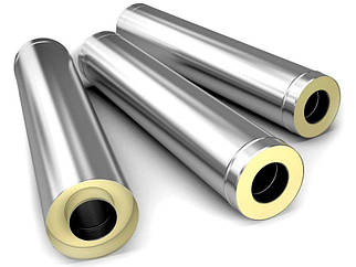 Труба для димоходу з термоізоляцією (сендвіч) AISI 321, 0.3 м, 0.8 мм, Ø 100/160, неіржавка сталь у неіржавці