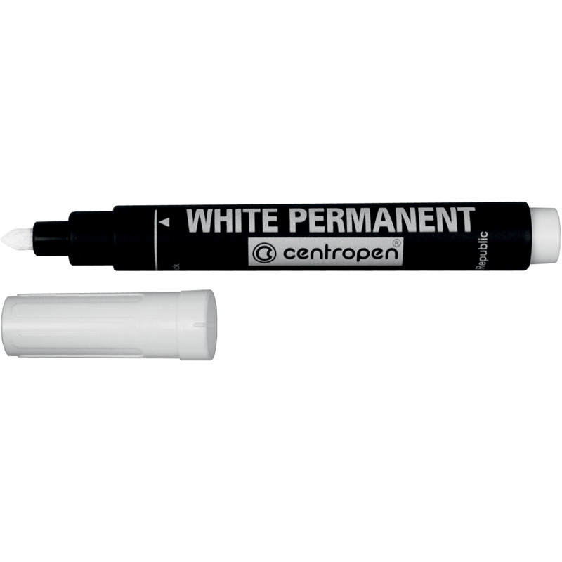 Маркер перманентний Permanent Centropen 2.5 мм білий 8586