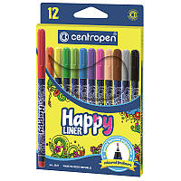 Маркер линер HAPPY Centropen 0.3 мм 12цв 2521