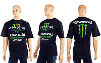 Футболка спортивная MONSTER KAWASAKI черный (х-б, р-р S-XL)