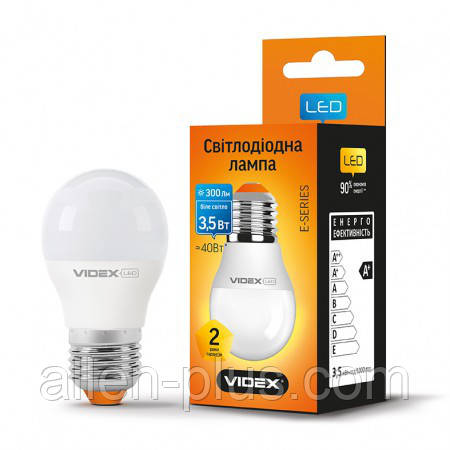 LED-лампа VIDEX G45e 3.5 W E27 4100 K 220 V (гарантія 2 роки)