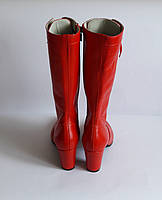 Чоботи високі народні червоні на шнурках, фото 4