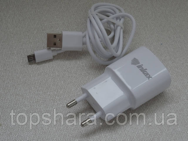 Сетевое зарядное устройство Inkax CD-27 micro USB 2.1А белый кабель