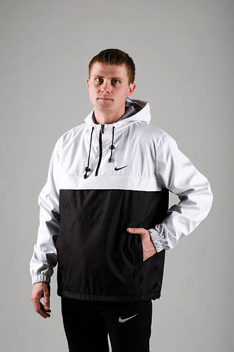 Купить Анорак Nike, мужской черно-белый весенний, цена 499 грн — Prom ...