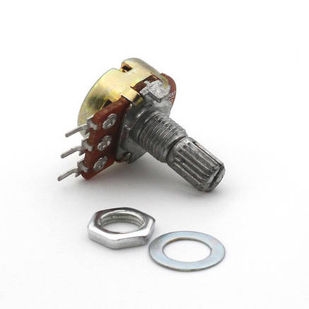 Резистор змінний WH-148 B100K 15мм 3PIN, фото 1