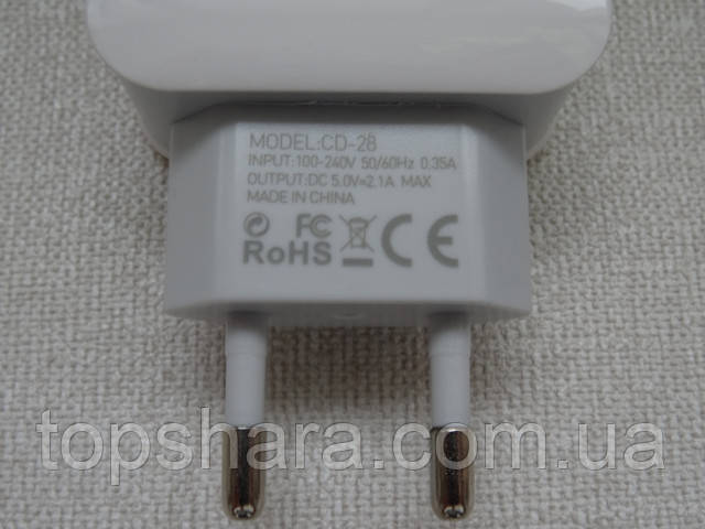 Сетевое зарядное устройство Inkax CD-28 micro USB 2.1А + кабель