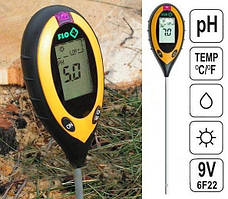 Професійний аналізатор ґрунту 4 в 1 FLO 89000 (РН, вологість, освітленість, температура). Польща