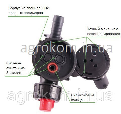 Форсунка тройная на трубу 20 мм AP0-100/G09 Agroplast - фото 3 - id-p532942775