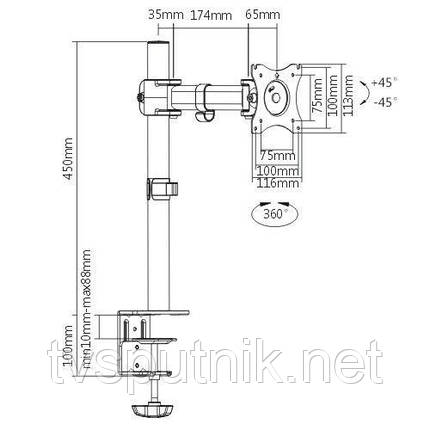 Настільне кріплення для монітора iTech MBS-02F, фото 2