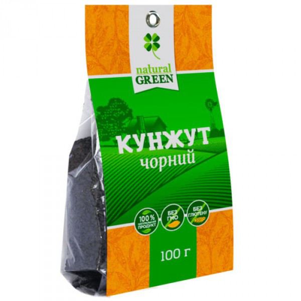 Кунжут чорний, NATURAL GREEN 100г