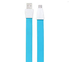 Кабель для зарядки USB to MicroUSB Remax Flat Full Speed II RC-011m 1m Blue