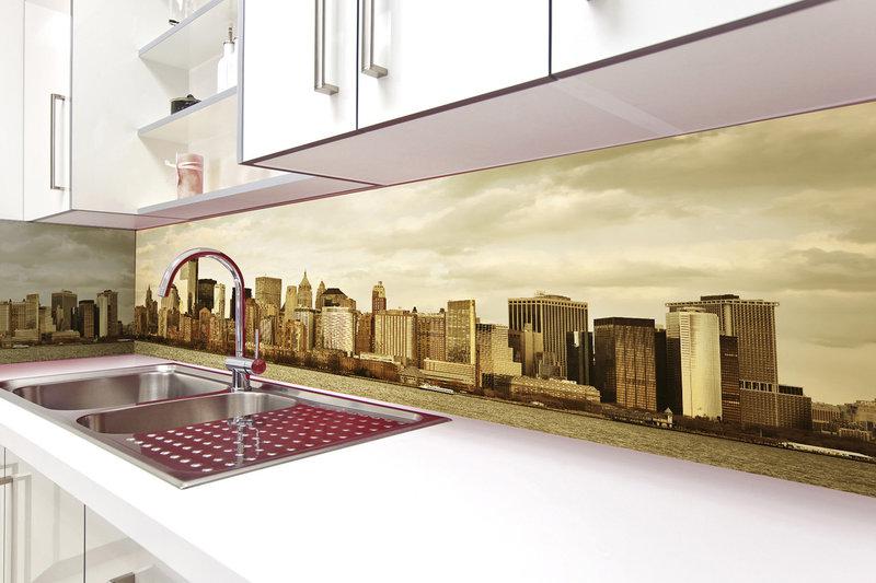 Кухонний фартух Сіті кухонні фартухи фотодрук скіналі місто міський пейзаж 600*2000 мм