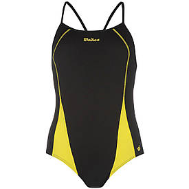 Купальник жіночий для плавання Waioka чорно-жовтий  M (160см)