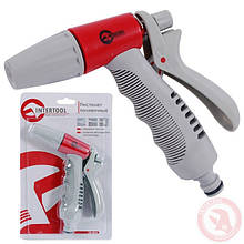 Пістолет-розпилювач для поливання з плавним регулюванням потоку води. ABS, PP, TPR, BRASS INTERTOOL GE-0015