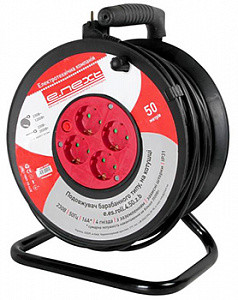 Подовжувач 4 гнізда 25м з заземленням з вимикачем з захистом E. NEXT e.es.roll.4.25.z.b. (s042096)