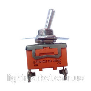 Тумблер on-off помаранчевий вузький 3 pin болт 15A 250V tupe 122