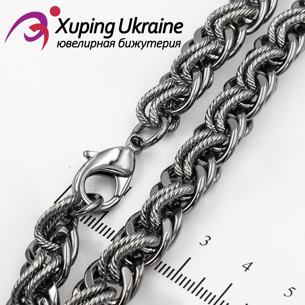 Ланцюжок чорний родіум "бісмарк" 1/60 см, фото 1