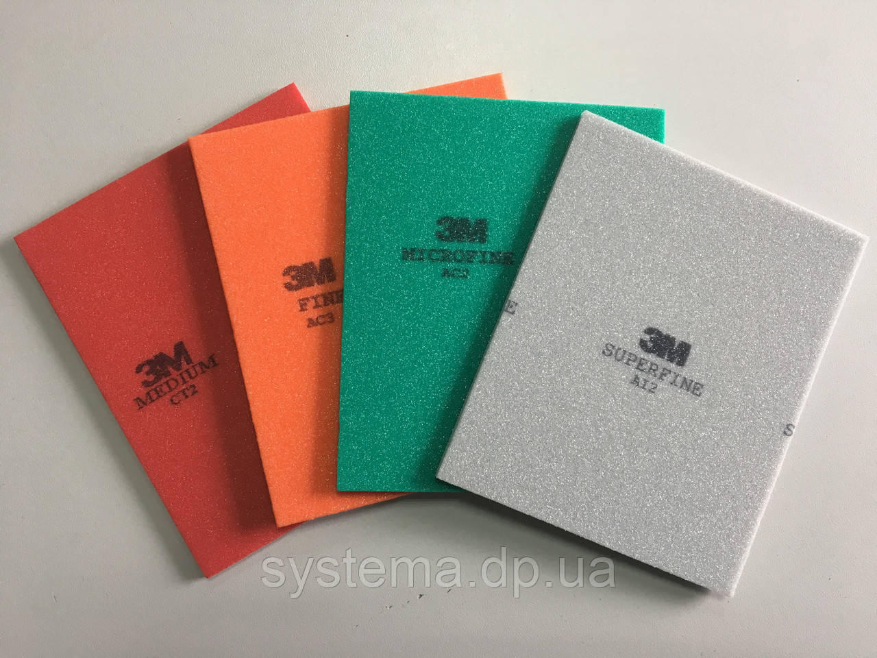 3M 50883 Абразивна губка, P280-320 - Softback Sanding Sponge Fine, 115х140х5 мм, помаранчевий