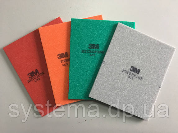 3M 50883 Абразивна губка, P280-320 - Softback Sanding Sponge Fine, 115х140х5 мм, помаранчевий, фото 1
