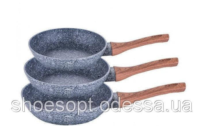 Набір сковорідок 3 шт. із мармурово-гранітним покриттям