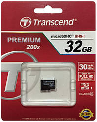 Картка пам'яті microSDHC 32 Gb class 10 Transcend