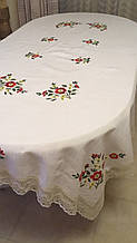 Скатертина з вишивкою святкова ручної роботи розміри в наявності
