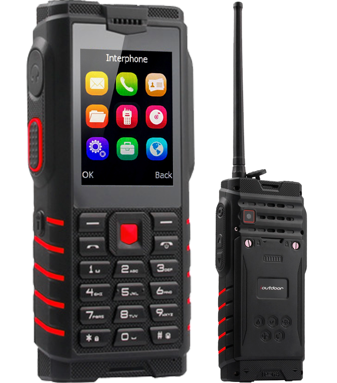 IOutdoor T2, IP68, 4500 mAh, Рація Walkie-Talkie, Потужний ліхтар, 2 SIM, MP3/MP4, PowerBank, дисплей 2.4", фото 1