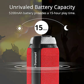 Бездротова колонка Tronsmart Element T6 Red Акб 5200mA, 25 ватів, фото 3