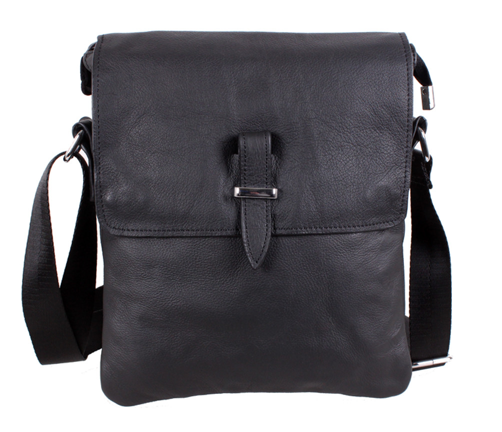 Чоловіча шкіряна сумка MESS8140 чорна, фото 1