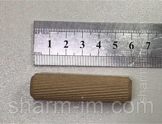 Шкант дерев'яний 16х60 мм Бук із насічкою, фото 2