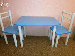 Набір столик і 2 стільці, Блакитний, різна комплектація